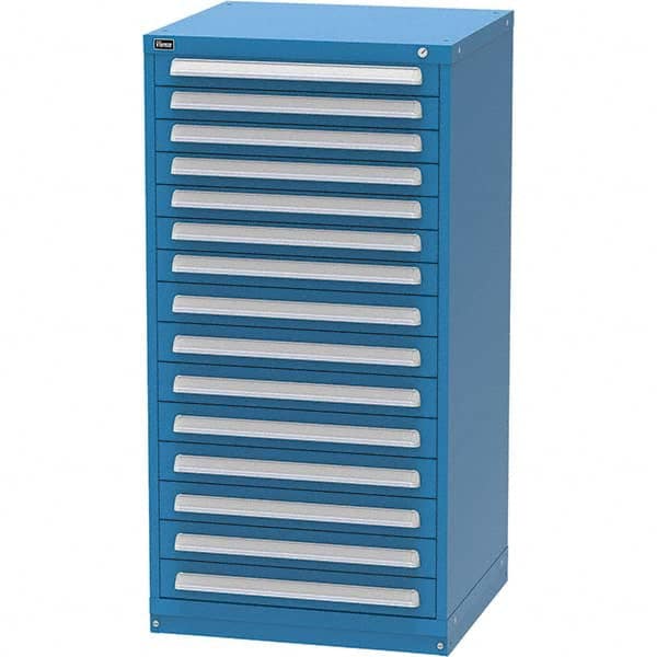 Vidmar - 15 Drawer, 344 Compartment Bright Blue Steel Modular Storage Cabinet - Caliber Tooling