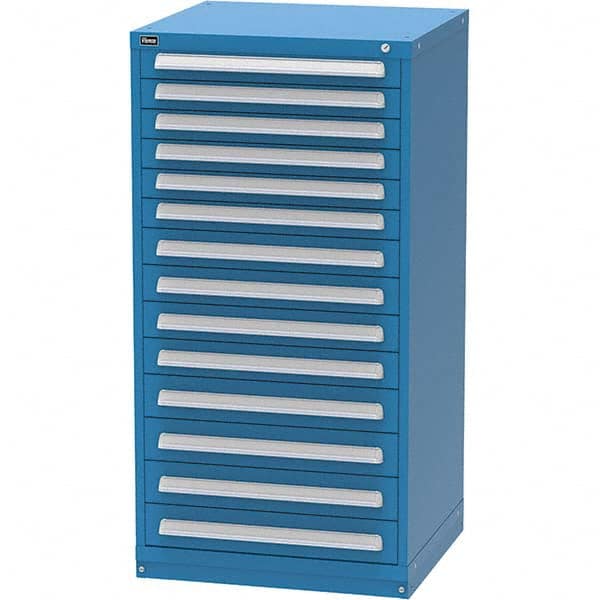 Vidmar - 14 Drawer, 344 Compartment Bright Blue Steel Modular Storage Cabinet - Caliber Tooling