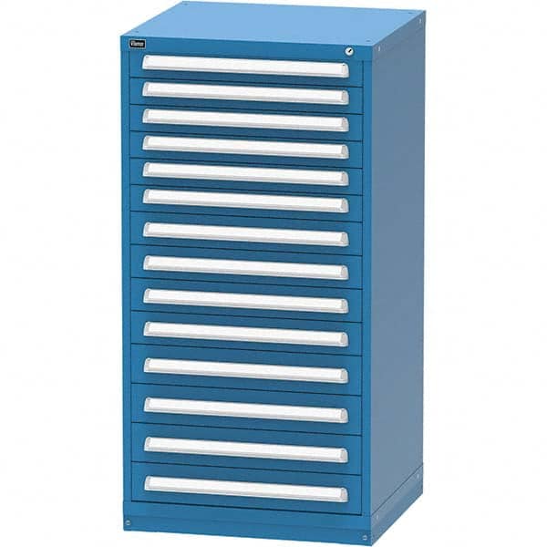 Vidmar - 14 Drawer, 124 Compartment Bright Blue Steel Modular Storage Cabinet - Caliber Tooling