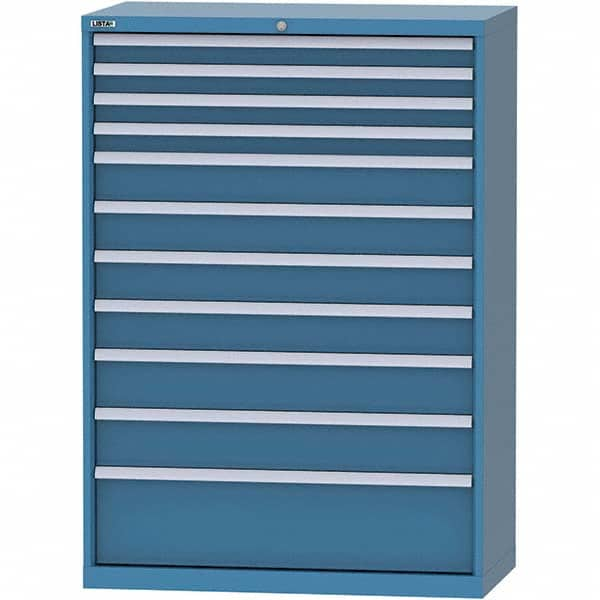 LISTA - 11 Drawer, 84 Compartment Bright Blue Steel Modular Storage Cabinet - Caliber Tooling