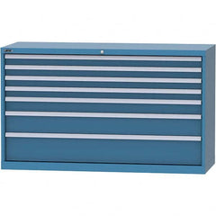 LISTA - 7 Drawer, 84 Compartment Bright Blue Steel Modular Storage Cabinet - Caliber Tooling