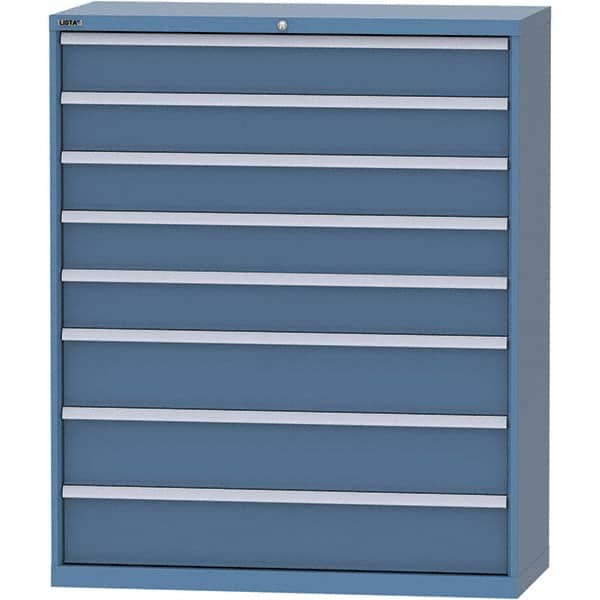 LISTA - 8 Drawer, 99 Compartment Bright Blue Steel Modular Storage Cabinet - Caliber Tooling