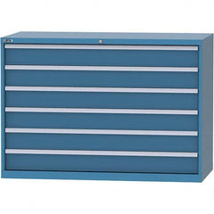 LISTA - 6 Drawer, 84 Compartment Bright Blue Steel Modular Storage Cabinet - Caliber Tooling