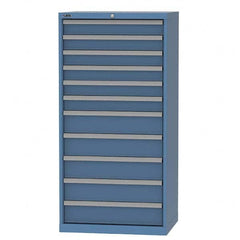 LISTA - 11 Drawer, 93 Compartment Bright Blue Steel Modular Storage Cabinet - Caliber Tooling