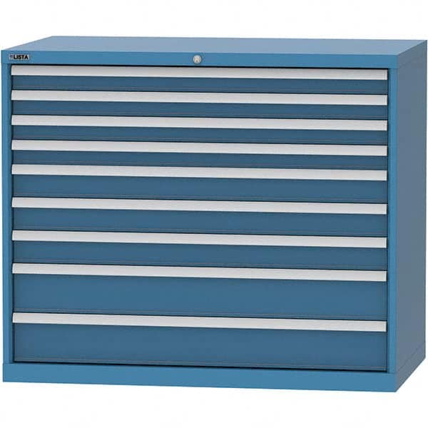 LISTA - 9 Drawer, 99 Compartment Bright Blue Steel Modular Storage Cabinet - Caliber Tooling