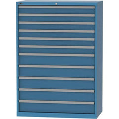 LISTA - 11 Drawer, 84 Compartment Bright Blue Steel Modular Storage Cabinet - Caliber Tooling