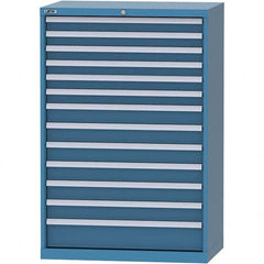 LISTA - 13 Drawer, 84 Compartment Bright Blue Steel Modular Storage Cabinet - Caliber Tooling