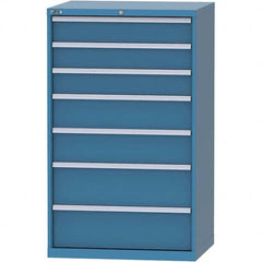 LISTA - 7 Drawer, 84 Compartment Bright Blue Steel Modular Storage Cabinet - Caliber Tooling