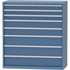 LISTA - 8 Drawer, 99 Compartment Bright Blue Steel Modular Storage Cabinet - Caliber Tooling