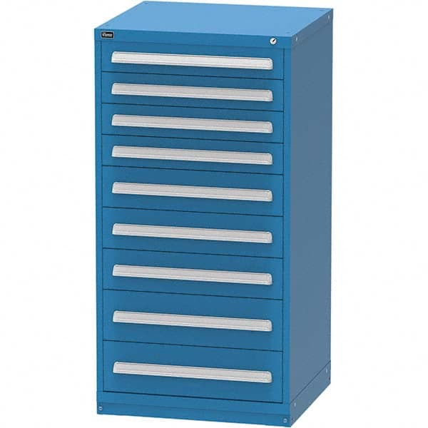 Vidmar - 9 Drawer, 124 Compartment Bright Blue Steel Modular Storage Cabinet - Caliber Tooling