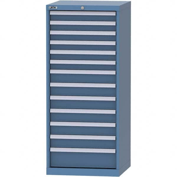 LISTA - 13 Drawer, 84 Compartment Bright Blue Steel Modular Storage Cabinet - Caliber Tooling