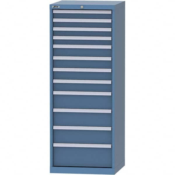 LISTA - 12 Drawer, 84 Compartment Bright Blue Steel Modular Storage Cabinet - Caliber Tooling