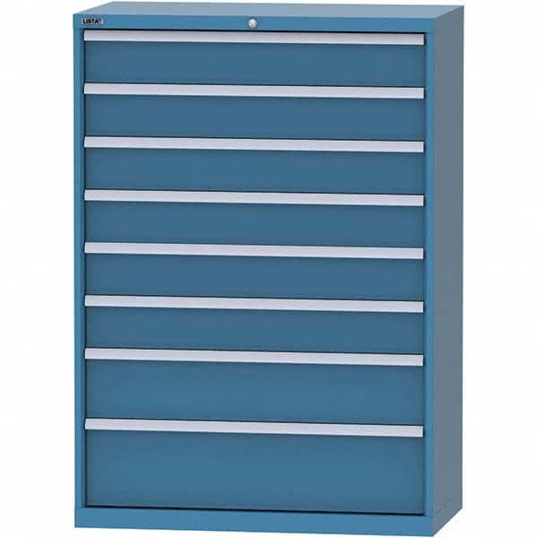 LISTA - 8 Drawer, 84 Compartment Bright Blue Steel Modular Storage Cabinet - Caliber Tooling