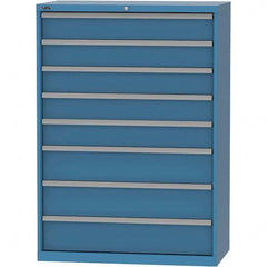 LISTA - 8 Drawer, 84 Compartment Bright Blue Steel Modular Storage Cabinet - Caliber Tooling