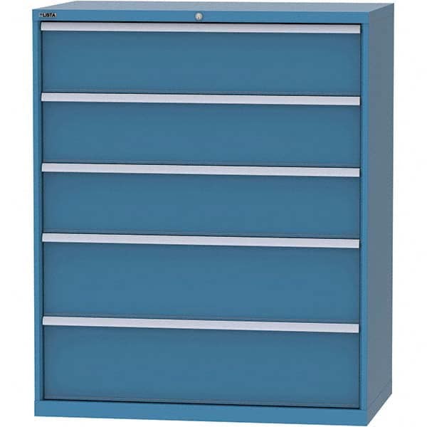 LISTA - 5 Drawer, 159 Compartment Bright Blue Steel Modular Storage Cabinet - Caliber Tooling