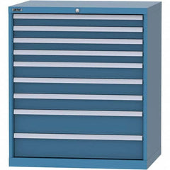 LISTA - 9 Drawer, 84 Compartment Bright Blue Steel Modular Storage Cabinet - Caliber Tooling