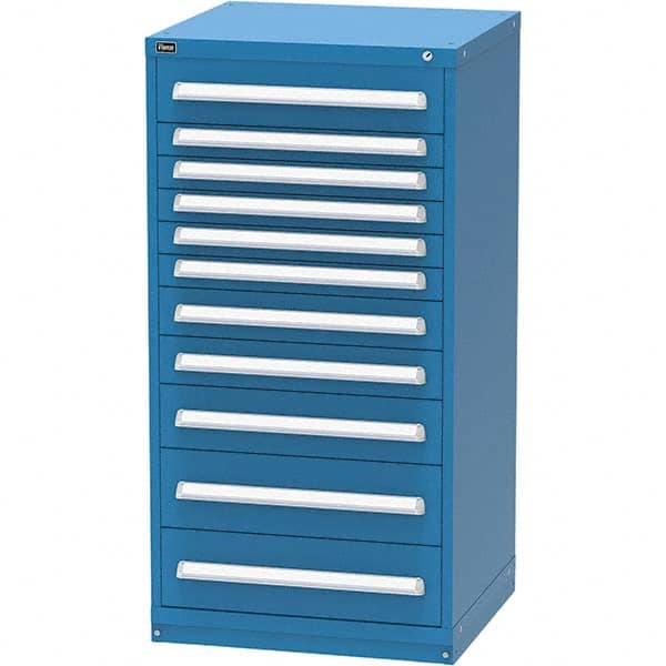 Vidmar - 11 Drawer, 60 Compartment Bright Blue Steel Modular Storage Cabinet - Caliber Tooling