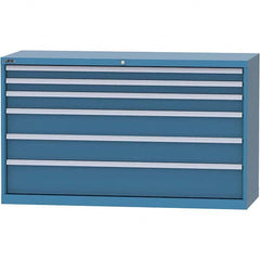 LISTA - 6 Drawer, 84 Compartment Bright Blue Steel Modular Storage Cabinet - Caliber Tooling