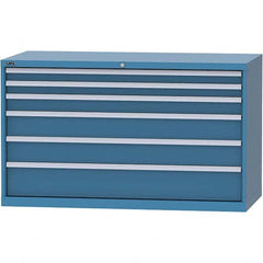 LISTA - 6 Drawer, 84 Compartment Bright Blue Steel Modular Storage Cabinet - Caliber Tooling