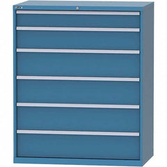 LISTA - 6 Drawer, 159 Compartment Bright Blue Steel Modular Storage Cabinet - Caliber Tooling