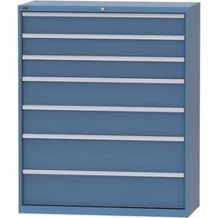 LISTA - 7 Drawer, 99 Compartment Bright Blue Steel Modular Storage Cabinet - Caliber Tooling