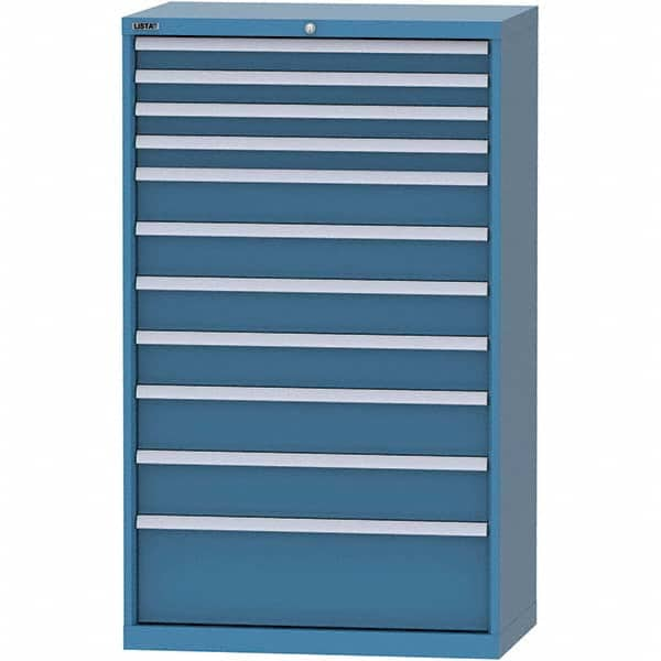 LISTA - 11 Drawer, 84 Compartment Bright Blue Steel Modular Storage Cabinet - Caliber Tooling