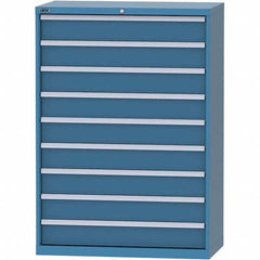 LISTA - 9 Drawer, 84 Compartment Bright Blue Steel Modular Storage Cabinet - Caliber Tooling