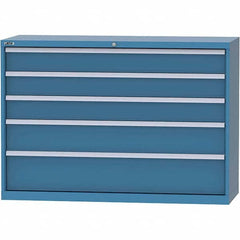 LISTA - 5 Drawer, 84 Compartment Bright Blue Steel Modular Storage Cabinet - Caliber Tooling