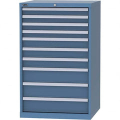 LISTA - 10 Drawer, 45 Compartment Bright Blue Steel Modular Storage Cabinet - Caliber Tooling