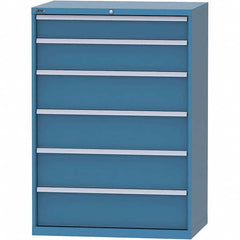 LISTA - 6 Drawer, 99 Compartment Bright Blue Steel Modular Storage Cabinet - Caliber Tooling