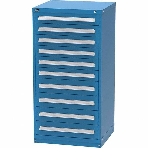 Vidmar - 10 Drawer, 344 Compartment Bright Blue Steel Modular Storage Cabinet - Caliber Tooling