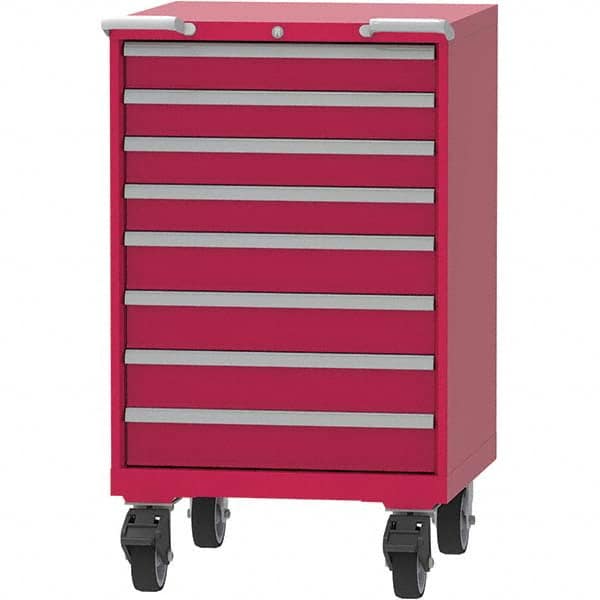 LISTA - 8 Drawer, 45 Compartment Red Steel Modular Storage Cabinet - Caliber Tooling