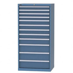 LISTA - 11 Drawer, 93 Compartment Bright Blue Steel Modular Storage Cabinet - Caliber Tooling