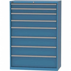 LISTA - 8 Drawer, 84 Compartment Bright Blue Steel Modular Storage Cabinet - Caliber Tooling