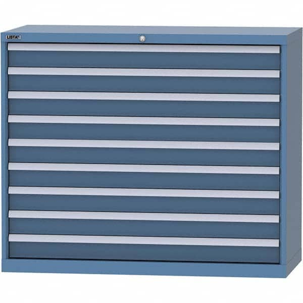 LISTA - 9 Drawer, 99 Compartment Bright Blue Steel Modular Storage Cabinet - Caliber Tooling