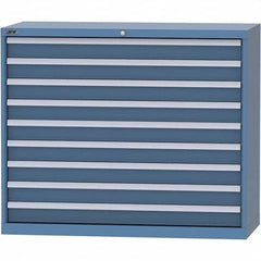 LISTA - 9 Drawer, 99 Compartment Bright Blue Steel Modular Storage Cabinet - Caliber Tooling