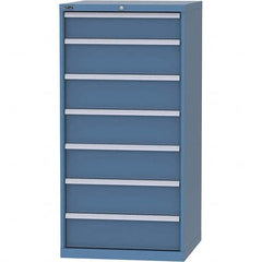 LISTA - 7 Drawer, 45 Compartment Bright Blue Steel Modular Storage Cabinet - Caliber Tooling