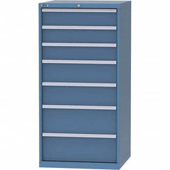 LISTA - 7 Drawer, 45 Compartment Bright Blue Steel Modular Storage Cabinet - Caliber Tooling