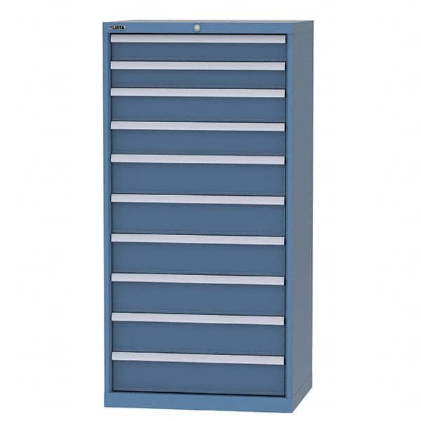 LISTA - 9 Drawer, 124 Compartment Bright Blue Steel Modular Storage Cabinet - Caliber Tooling