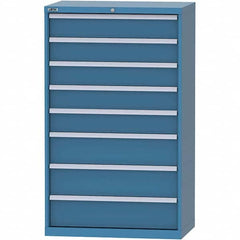 LISTA - 8 Drawer, 84 Compartment Bright Blue Steel Modular Storage Cabinet - Caliber Tooling