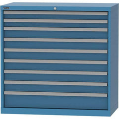 LISTA - 9 Drawer, 84 Compartment Bright Blue Steel Modular Storage Cabinet - Caliber Tooling