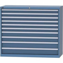 LISTA - 10 Drawer, 99 Compartment Bright Blue Steel Modular Storage Cabinet - Caliber Tooling