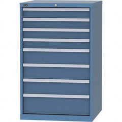 LISTA - 8 Drawer, 45 Compartment Bright Blue Steel Modular Storage Cabinet - Caliber Tooling