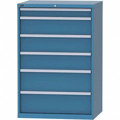 LISTA - 6 Drawer, 84 Compartment Bright Blue Steel Modular Storage Cabinet - Caliber Tooling