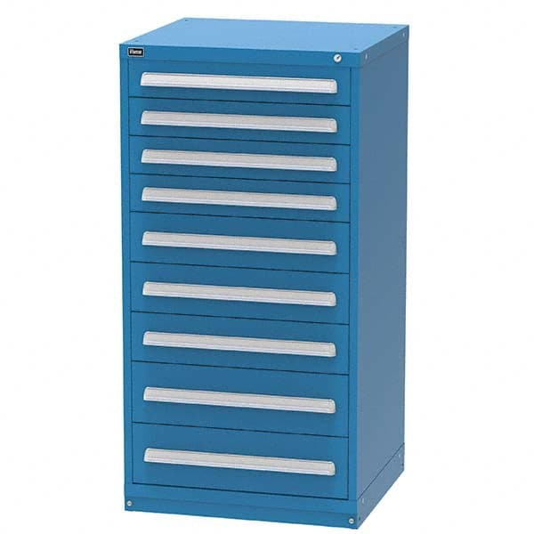 Vidmar - 9 Drawer, 344 Compartment Bright Blue Steel Modular Storage Cabinet - Caliber Tooling