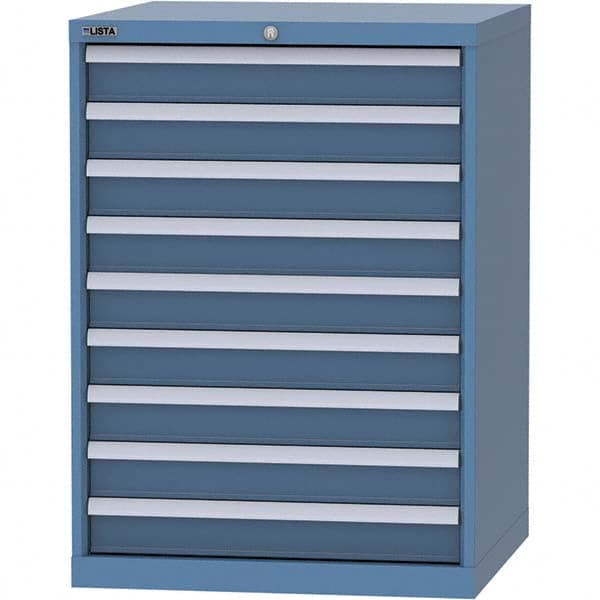 LISTA - 9 Drawer, 45 Compartment Bright Blue Steel Modular Storage Cabinet - Caliber Tooling