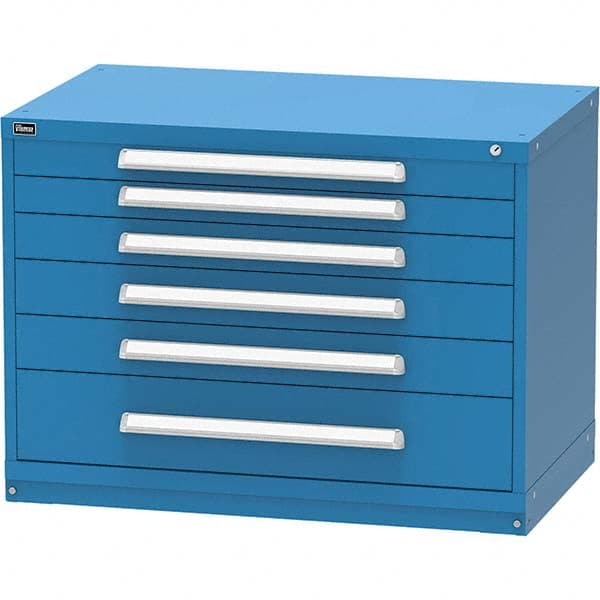 Vidmar - 6 Drawer, 45 Compartment Bright Blue Steel Modular Storage Cabinet - Caliber Tooling