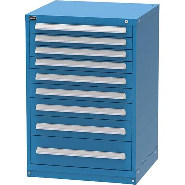 Vidmar - 9 Drawer, 344 Compartment Bright Blue Steel Modular Storage Cabinet - Caliber Tooling