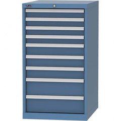 LISTA - 9 Drawer, 99 Compartment Bright Blue Steel Modular Storage Cabinet - Caliber Tooling