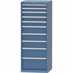 LISTA - 10 Drawer, 84 Compartment Bright Blue Steel Modular Storage Cabinet - Caliber Tooling